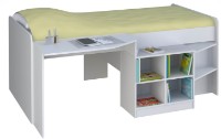 Детская кровать Polini Kids Simple со столом и полками 4000 Белый