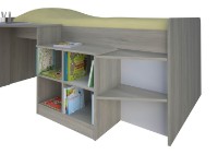 Детская кровать Polini Kids Simple со столом и полками 4000 Вяз/Белый фото №4 — интернет-магазин Desire.md