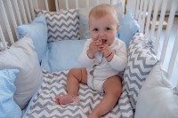 Детское постельное белье Polini Kids Зигзаг 5 120х60 Cеро/Голубой фото №4 — интернет-магазин Desire.md