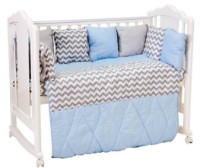 Детское постельное белье Polini Kids Зигзаг 5 120х60 Cеро/Голубой фото №7 — интернет-магазин Desire.md