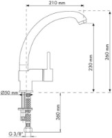 Смеситель для кухни Plados Euromix UM44 Black фото №2 — интернет-магазин Desire.md