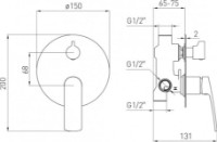 Смеситель для ванны VOLLE Cante (1512.031404) фото №2 — интернет-магазин Desire.md