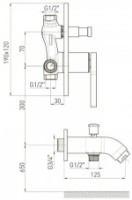 Baterie pentru cadă VOLLE Mora (1537.100301) imaginea #2 — magazin online Desire.md