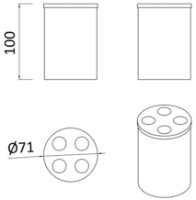 Pahar pentru periuțe de dinți Rozzy Jenori Lublin (RJAC023-01SS) imaginea #2 — magazin online Desire.md