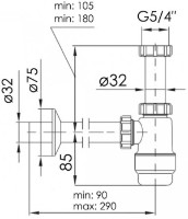 Сифон для раковины Imprese SWW290180032 фото №2 — интернет-магазин Desire.md