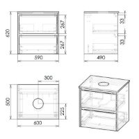Шкаф с умывальником Imprese Netka f3201Dr фото №3 — интернет-магазин Desire.md