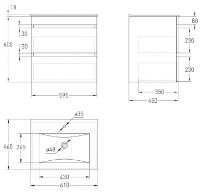 Шкаф с умывальником VOLLE Fiesta (15-600-01) фото №3 — интернет-магазин Desire.md