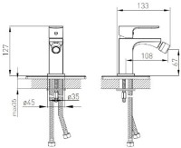 Смеситель для биде VOLLE Leon (1511.020104) фото №2 — интернет-магазин Desire.md