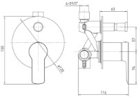Смеситель для ванны VOLLE Libra (1521.030201) фото №2 — интернет-магазин Desire.md