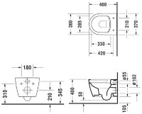 Унитаз Duravit Me by Starck Compact Rimless (45300900A1) фото №2 — интернет-магазин Desire.md