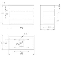 Шкаф с умывальником VOLLE Fiesta (15-800-01) фото №2 — интернет-магазин Desire.md
