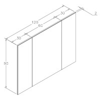 Зеркало для ванной Orka Boxes 120x90 фото №3 — интернет-магазин Desire.md