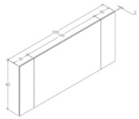 Зеркало для ванной Orka Boxes 200x90 фото №3 — интернет-магазин Desire.md