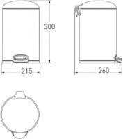 Урна VOLLE 14-05-53W фото №2 — интернет-магазин Desire.md