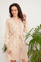 Банный халат Ajoure T5140 Print Flowers Beige XL фото №1 — интернет-магазин Desire.md