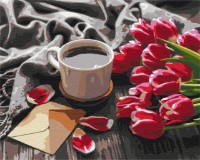 Картина по номерам Brushme Тюльпаны к кофе (BS36492)