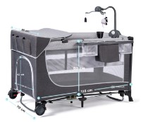 Манеж Kinderkraft Leody Grey KCLEOD00GRY00AC) фото №4 — интернет-магазин Desire.md