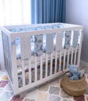 Protectie laterala pentru patut Veres Sleepy Moon Blue 6pcs (154.03.06)