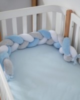 Protectie laterala pentru patut Veres White/Blue/Grey (154.02.14)