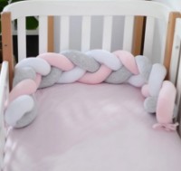 Protectie laterala pentru patut Veres White/Pink/Grey (154.02.13)