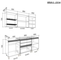 Кухонный гарнитур Bafimob Gola-1 Glass (High Gloss) 2.0m White/Cappuccino фото №2 — интернет-магазин Desire.md
