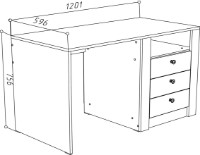 Masa de birou ML-Mobila Gamma 21 1200 ML Stejar Craft Alb imaginea #2 — magazin online Desire.md