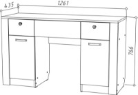 Măsuţă de toaletă ML-Mobila Gamma 22 1260 ML Stejar Craft Alb imaginea #2 — magazin online Desire.md