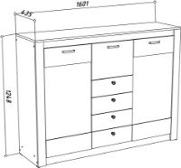 Comodă ML-Mobila Gamma 14 1600 Stejar Craft Alb imaginea #2 — magazin online Desire.md