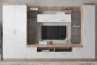 Гостиная ML-Mobila МЛ-2 Премьера 15 без рисунка 3100 Дуб Золотой/Белый фото №1 — интернет-магазин Desire.md