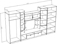 Living ML-Mobila ML-5 Palermo 3532 Stejar Craft Alb/Antracit imaginea #3 — magazin online Desire.md