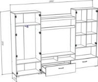 Living ML-Mobila ML-1 Var.2 2800 Stejar Aur /Antratit imaginea #2 — magazin online Desire.md