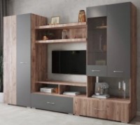 Living ML-Mobila ML-1 Var.2 2800 Stejar Aur /Antratit imaginea #1 — magazin online Desire.md