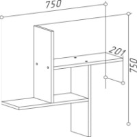 Raft de perete ML-Mobila ML-1 750x750 Stejar Craft Aur imaginea #2 — magazin online Desire.md
