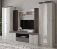 Гостиная ML-Mobila МЛ-6 Вар 1 Палермо 4/2900 Дуб Крафт Белый/Aнтрацит