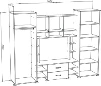 Living ML-Mobila ML-9 Modern 2600 Stejar Aur/Alb imaginea #2 — magazin online Desire.md