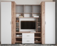 Гостиная ML-Mobila МЛ-9 Модерн 2600 Дуб Золотой/Белый