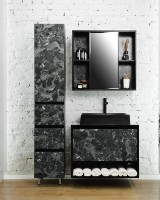 Шкаф с умывальником Montebella Set 53.01 800x500 Nero LED 585x385 Pantera фото №3 — интернет-магазин Desire.md