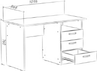 Письменный стол ML-Mobila МЛ- 2 Комфорт 10 СК Крафт Белый фото №2 — интернет-магазин Desire.md
