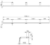 Candelabru de perete Elita Esther 120cm (1100230052) imaginea #2 — magazin online Desire.md