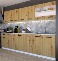 Bucătărie Yasen Samanta 2.6 Alb/Stejar Artizan