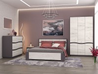 Кровать Yasen Женева 140x200 Графит Серый/Дуб Крафт Белый фото №2 — интернет-магазин Desire.md