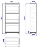 Обувница Mobildor-Lux Leo 125x50x27 Sonoma/White (10008758) фото №3 — интернет-магазин Desire.md