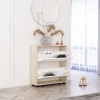 Rafturi pentru pantofi Mobildor-Lux Leo 86x50x27 Sonoma/White (10008536) imaginea #2 — magazin online Desire.md
