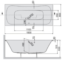 Ванна Sanplast WP/Luxo 80x180+STW (610-370-0150-01) фото №3 — интернет-магазин Desire.md