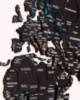 Harta lumii UberHaus 3D Lemn Black L 1500x900mm