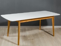 Masă pentru bucătărie MobiCasa Mary 140/185x80 White/Natural imaginea #6 — magazin online Desire.md