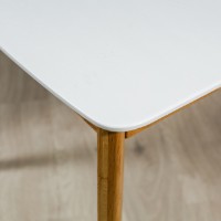 Masă pentru bucătărie MobiCasa Mary 140/185x80 White/Natural imaginea #2 — magazin online Desire.md