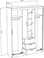 Dulap cu uşi glisante ML-Mobila Дипломат 1700 Дуб Крафт Белый imaginea #2 — magazin online Desire.md