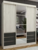 Шкаф-купе ML-Mobila Найс 3Д (180) Крафт Белый/Антрацит