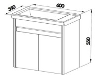Шкаф с умывальником Martat Isik 60 White (15778) фото №2 — интернет-магазин Desire.md